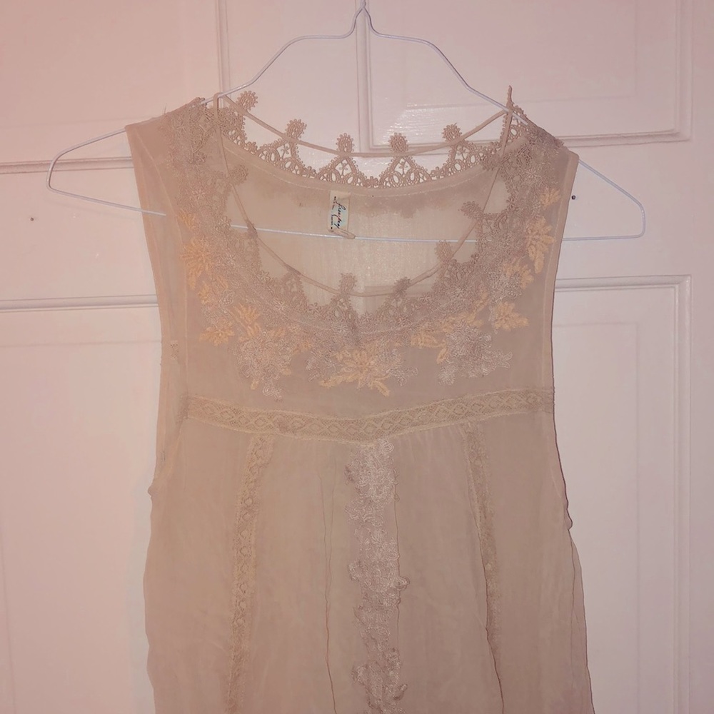 Free People delicate lace tunic top S FREE Ship